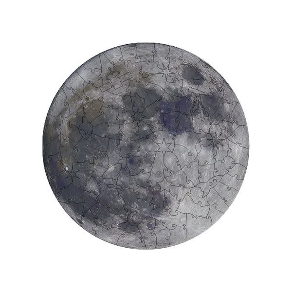 Holzpuzzle Erwachsene Mond komplett mit Puzzlerahmen